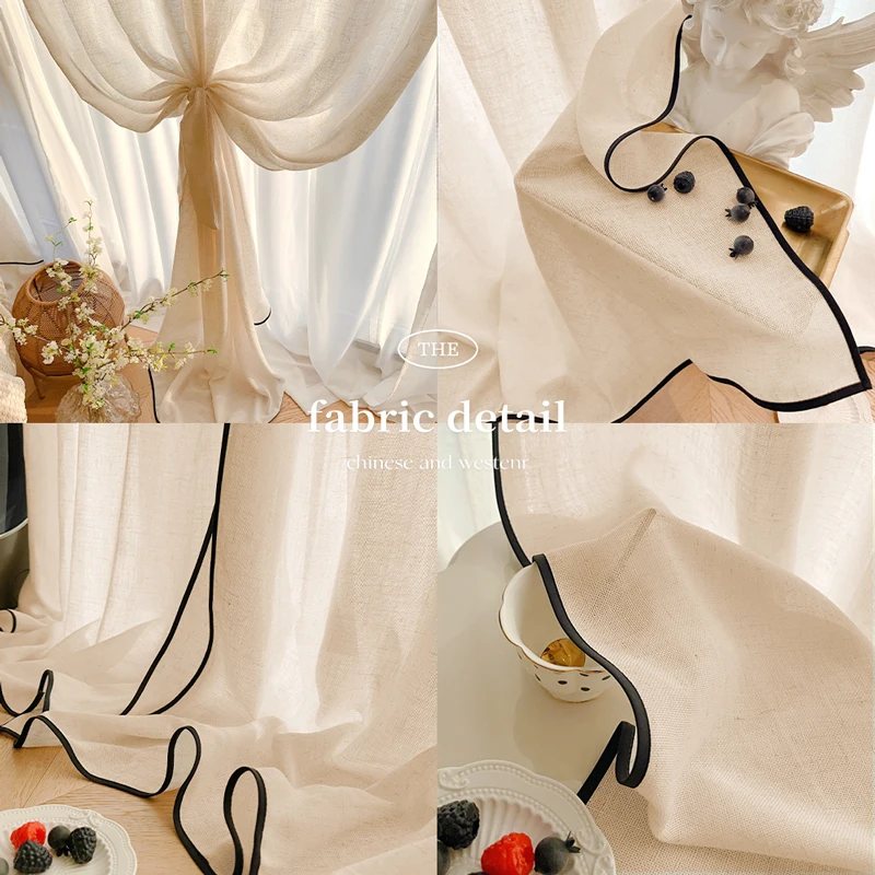 Cortinas de Gasa con Borde Neg - Home Fragrance Linen reseña y precio