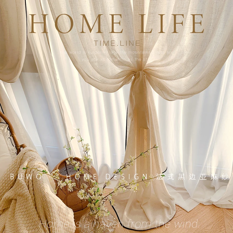 Cortinas de Gasa con Borde Neg - Home Fragrance Linen reseña y precio