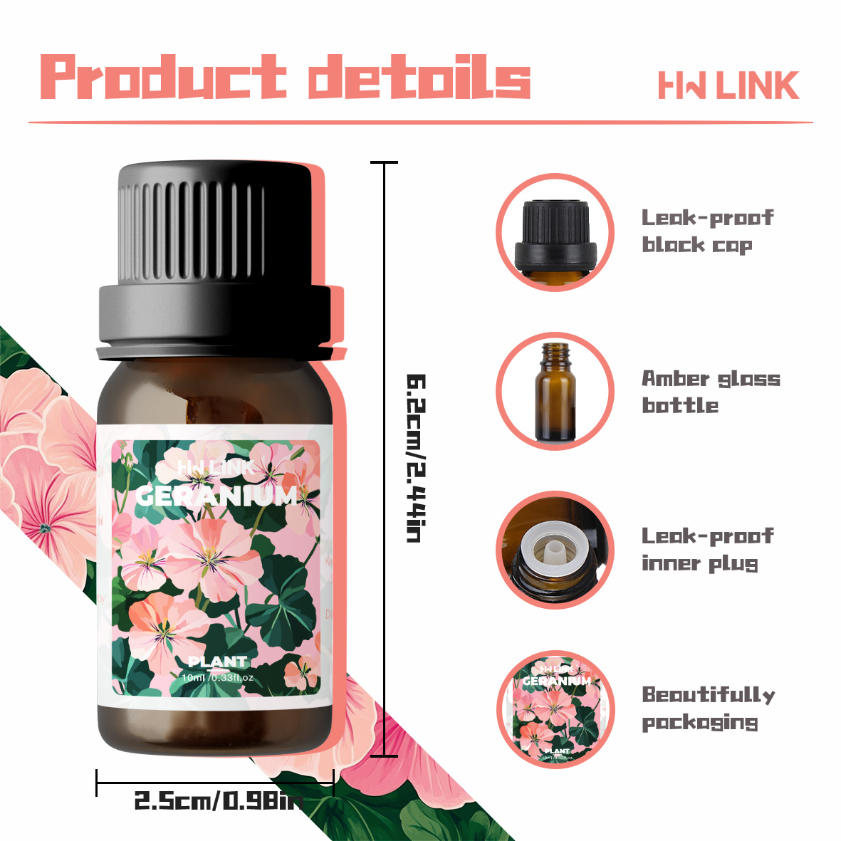 Aceite Esencial de Geranio 10m - Home Fragrance Accessories reseña y precio